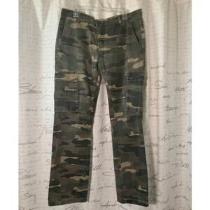 Free World Casualty Men’s Camo Cargo Pants Size 34 Green Camouflage Cotton